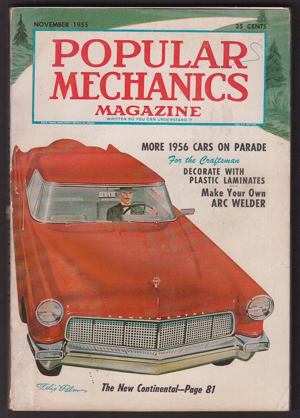 POPULAR MECHANICS 1956 Lincoln Continental road test Atoms Jets ++ 11 1955