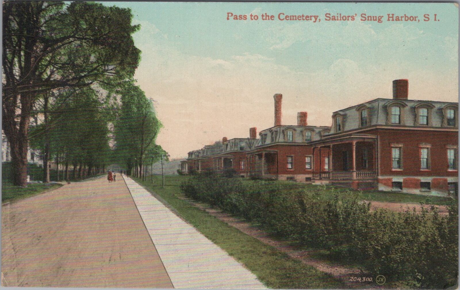 Postcard Pass to the Cemetery Sailors\' Sing Harbor Staten Island NY 