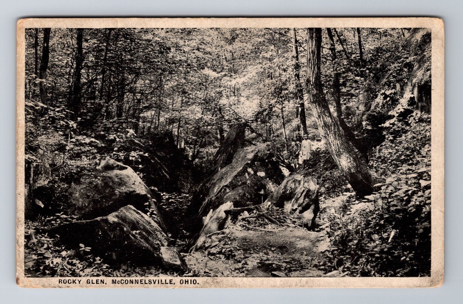McConnelsville OH-Ohio, Rocky Glen, Antique Vintage Souvenir Postcard