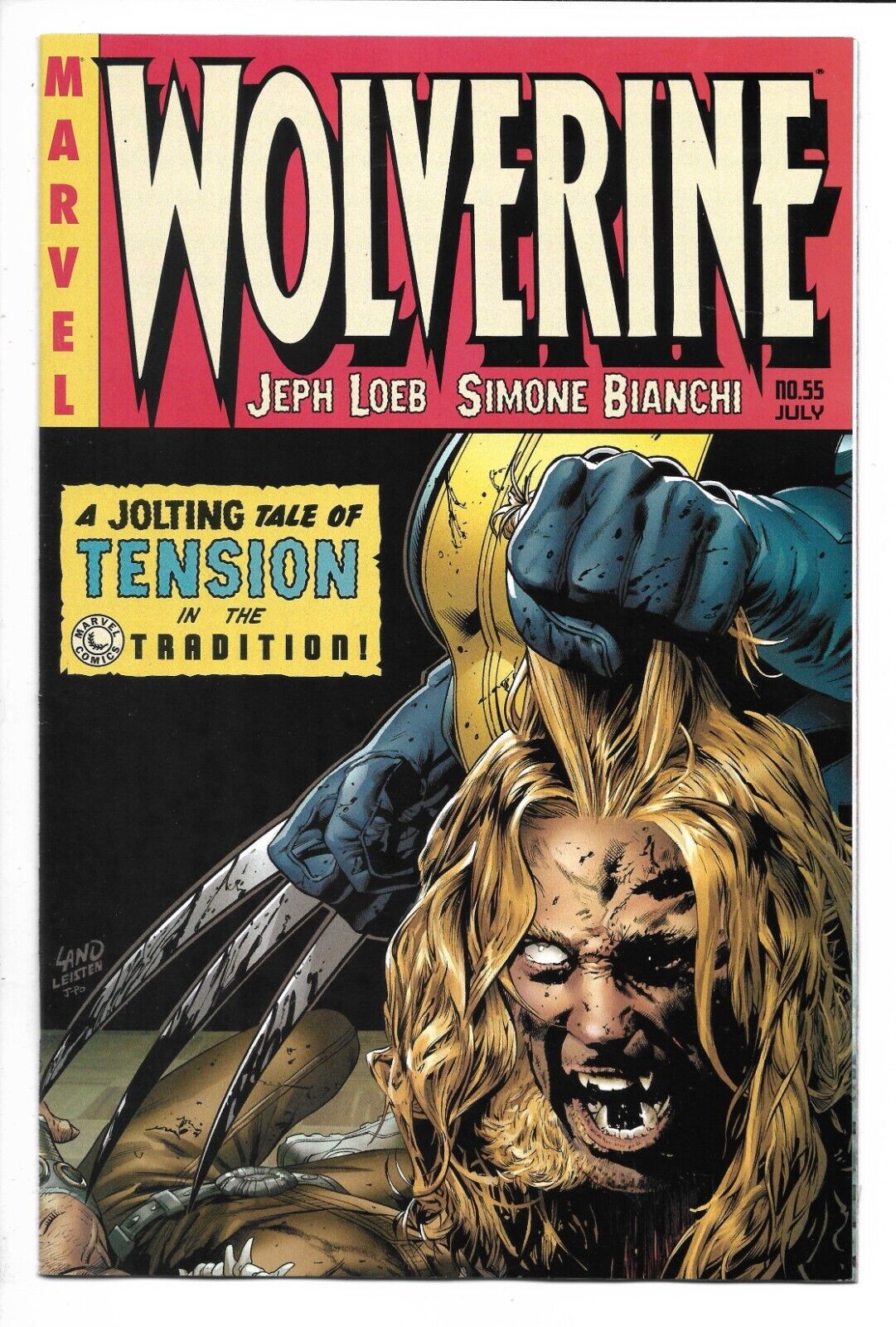 Wolverine # 55 / Greg Land Crime SuspenStories 22 Homage Cover / Sabretooth