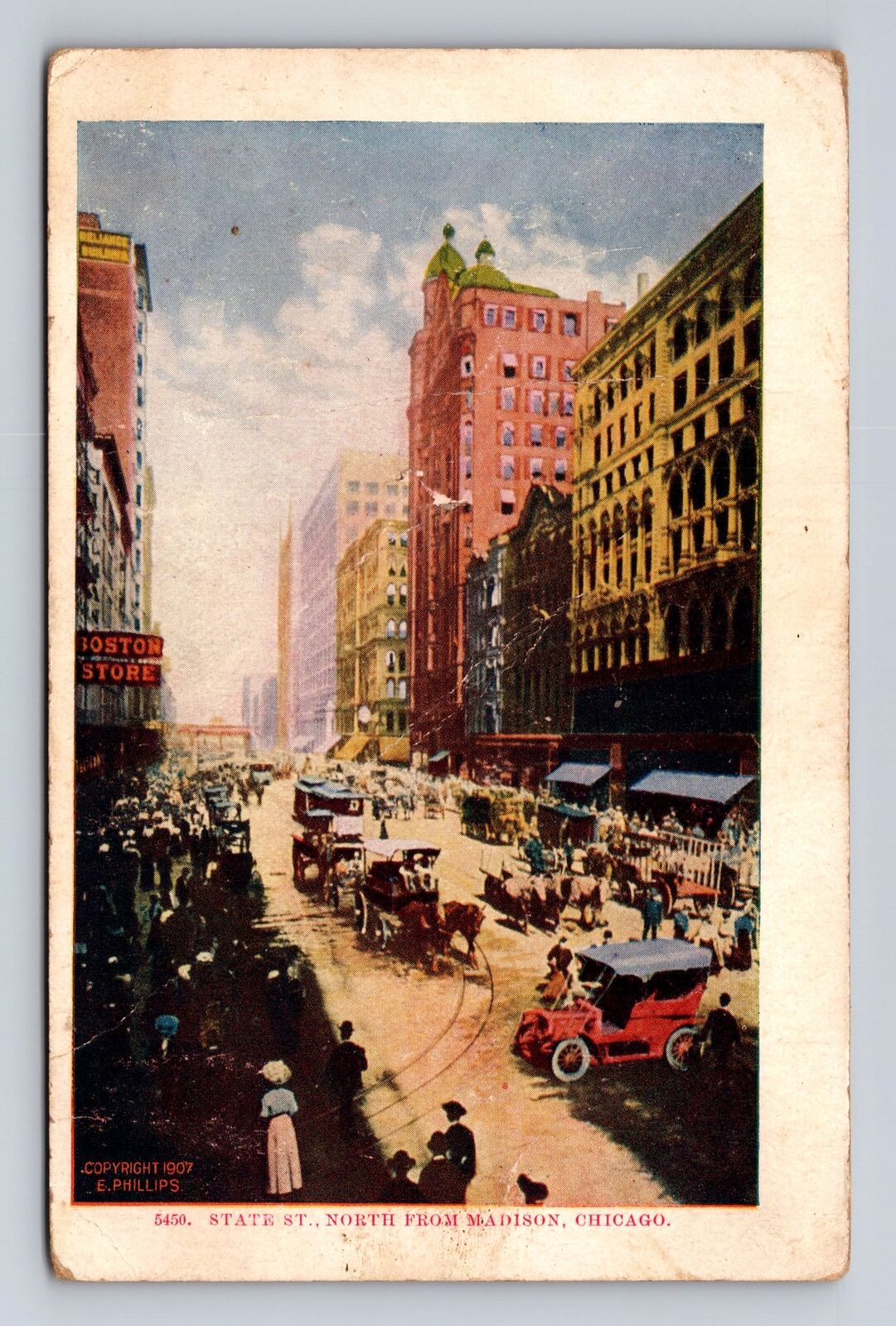 Chicago IL-Illinois, State Street, Advertisement, Vintage c1908 Postcard