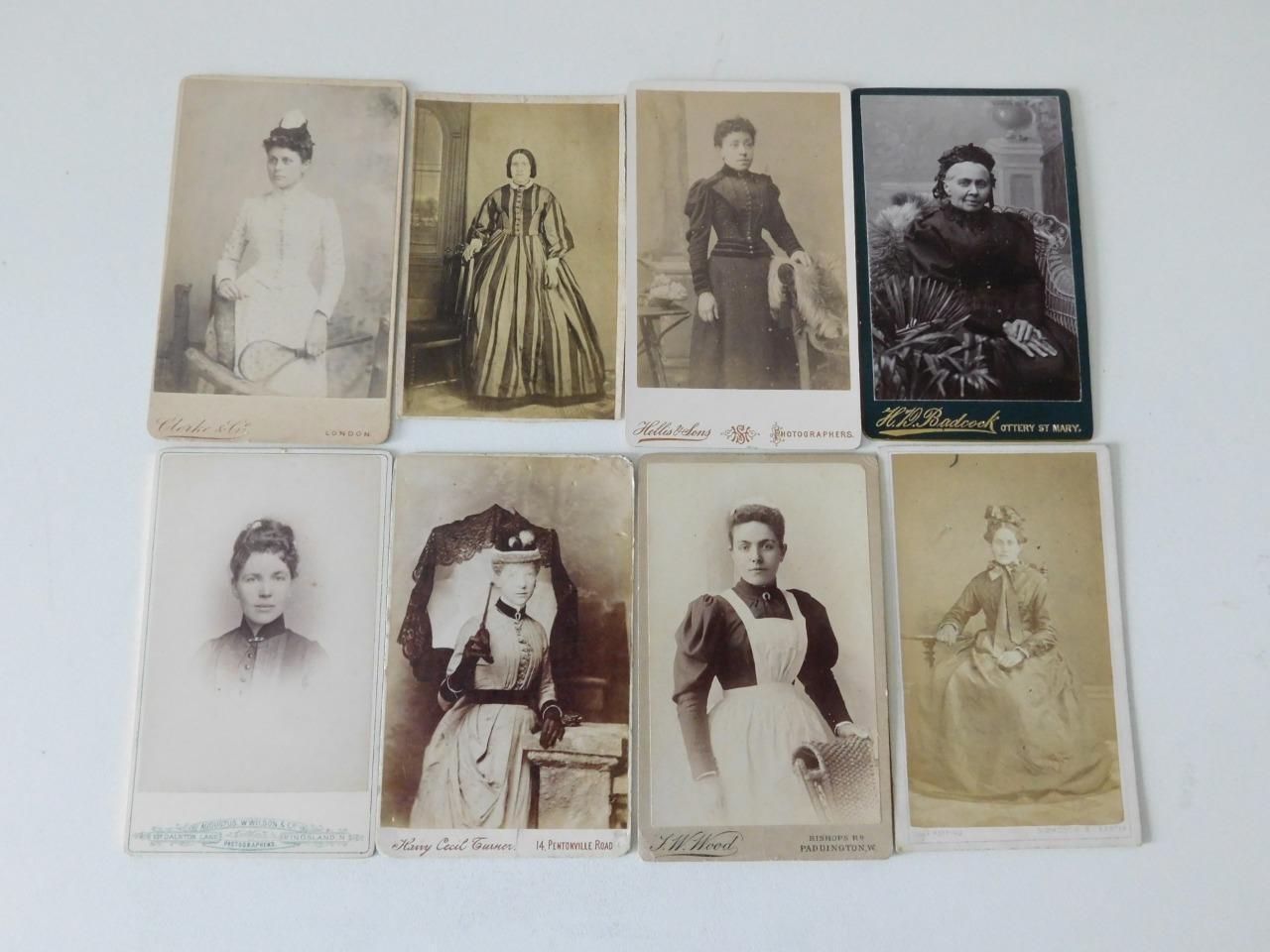 8 Antique CDV Victorian Women Ladies Portrait Photographs London