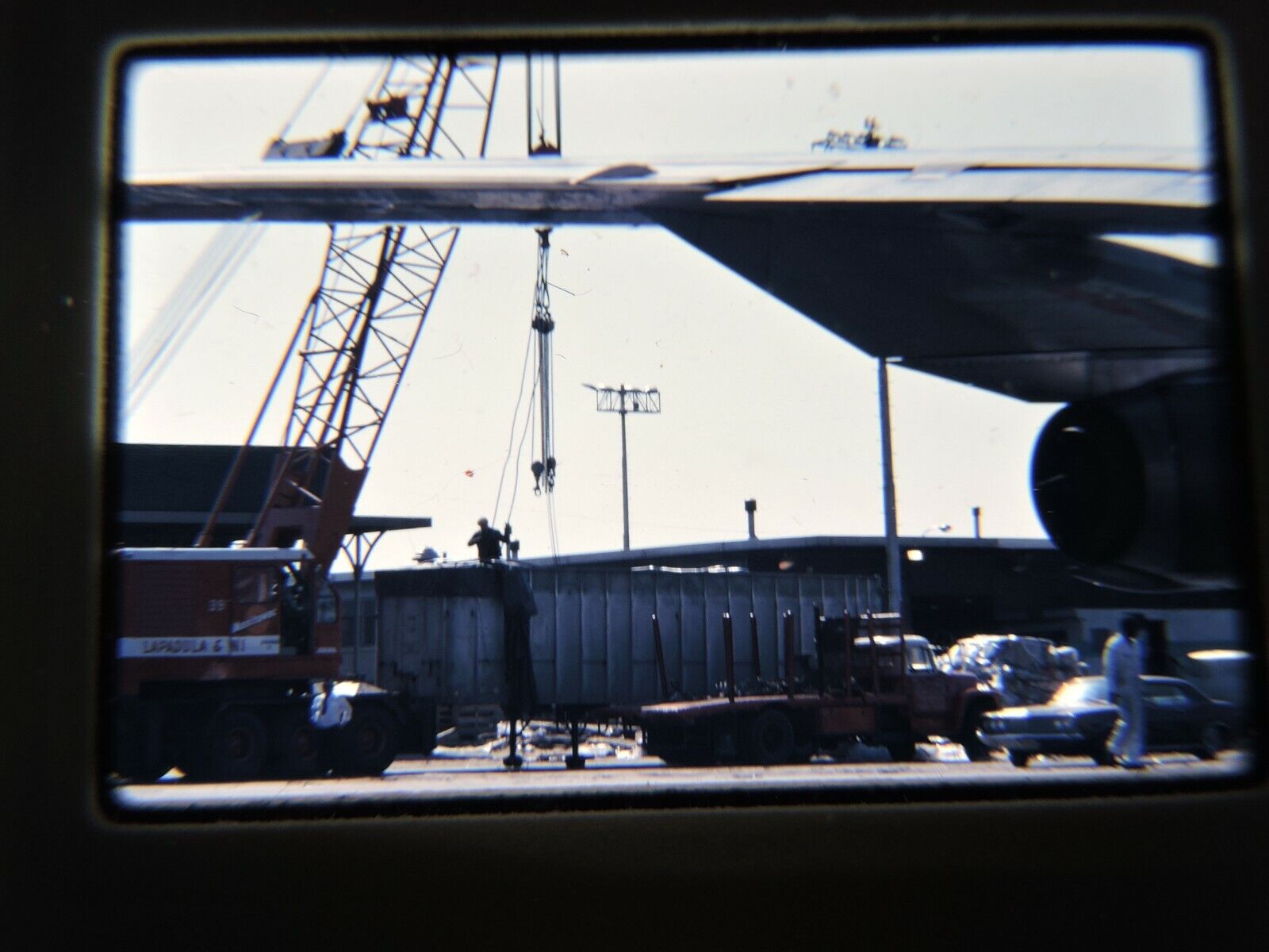 Orig 1971 Alitalia Cargo JFK Loading Cargo Aviation 35mm Kodachrome Photo Slide