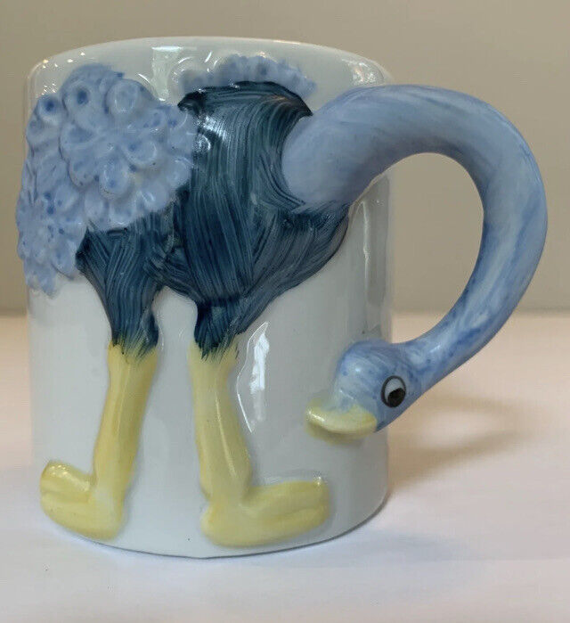 JSNY Vintage Ceramic Ostrich Animal Mug Cup