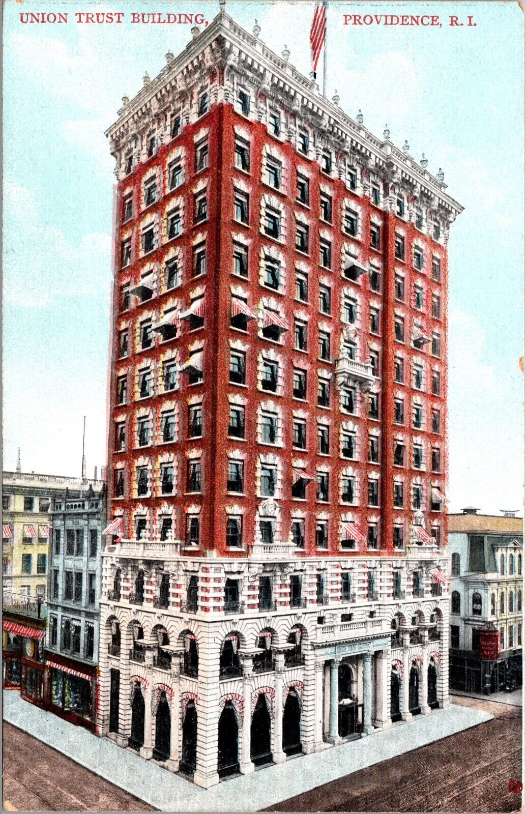 Postcard Union Trust Building in Providence, Rhode Island