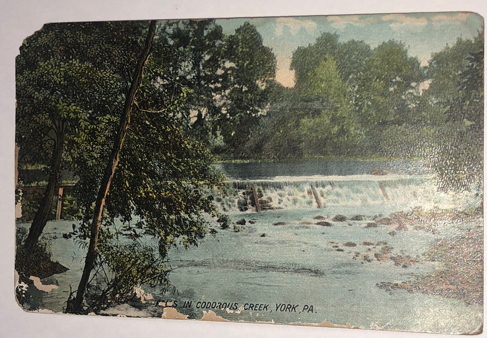 Postcard Falls In Codorous Creek York Pa 1903 posted 1908 see pics