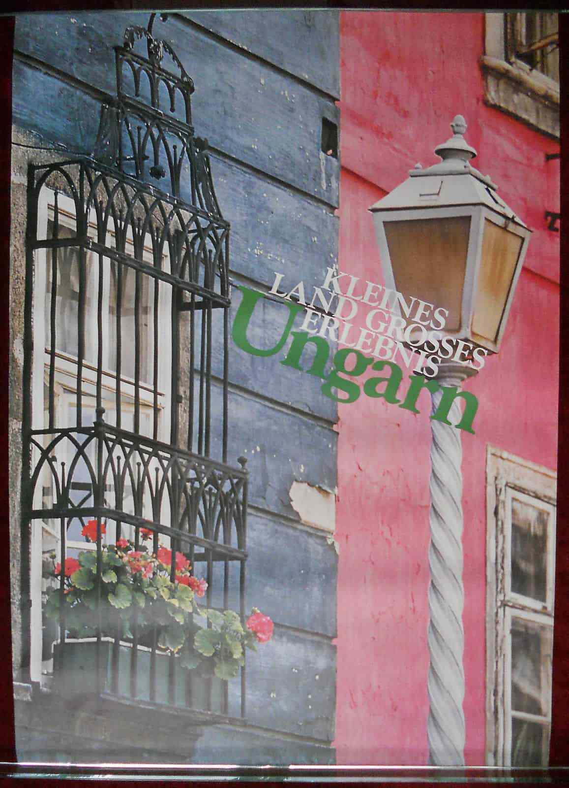 1980s Original Large Poster Hungary Ungarn Window Lantern Rustic House Tourism