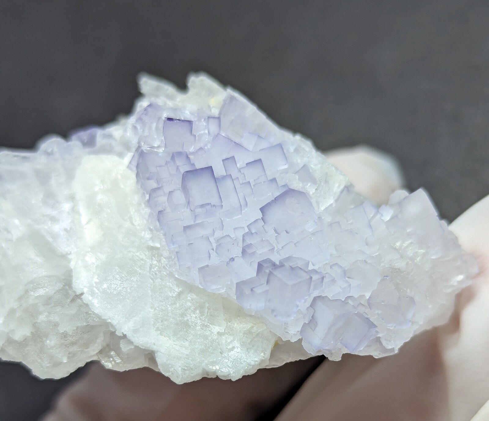 Frosty Light Purple Cubic Fluorite - El Tule Mine, Muzquiz, Mexico - 61 Grams