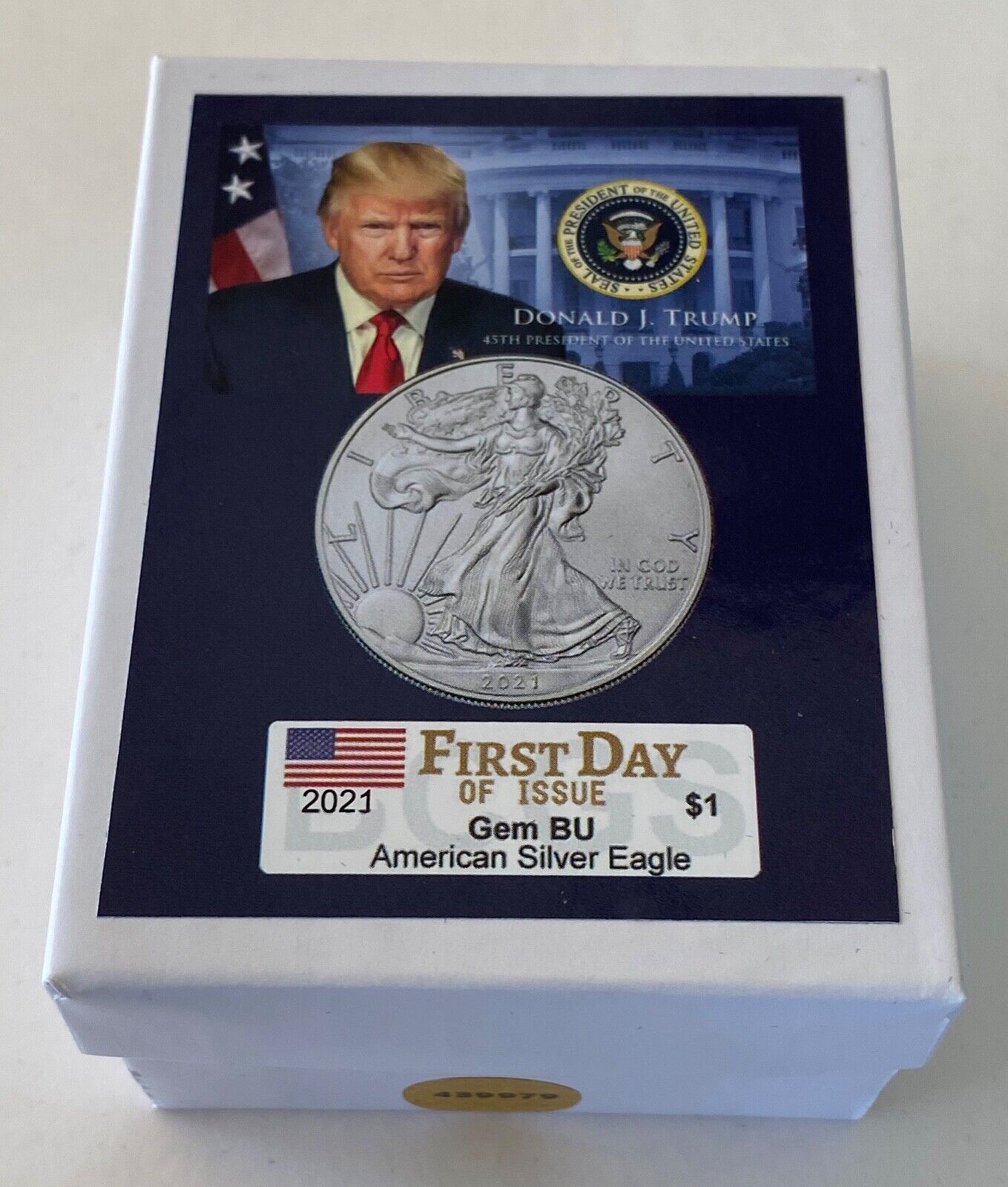 2  President Donald Trump..2021 American Silver Eagle .999 Silver Coin with COA*