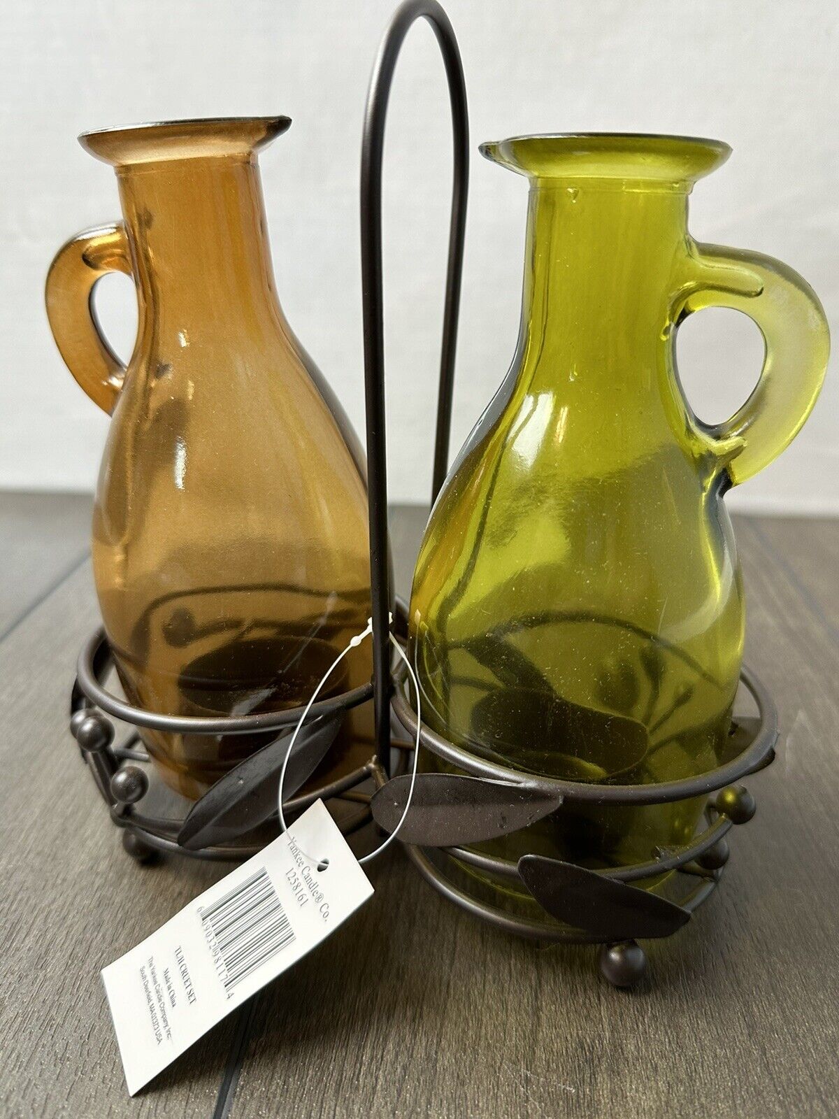Yankee Candle Oil and Vinegar Cruet Set Tea Light and Metal Holder