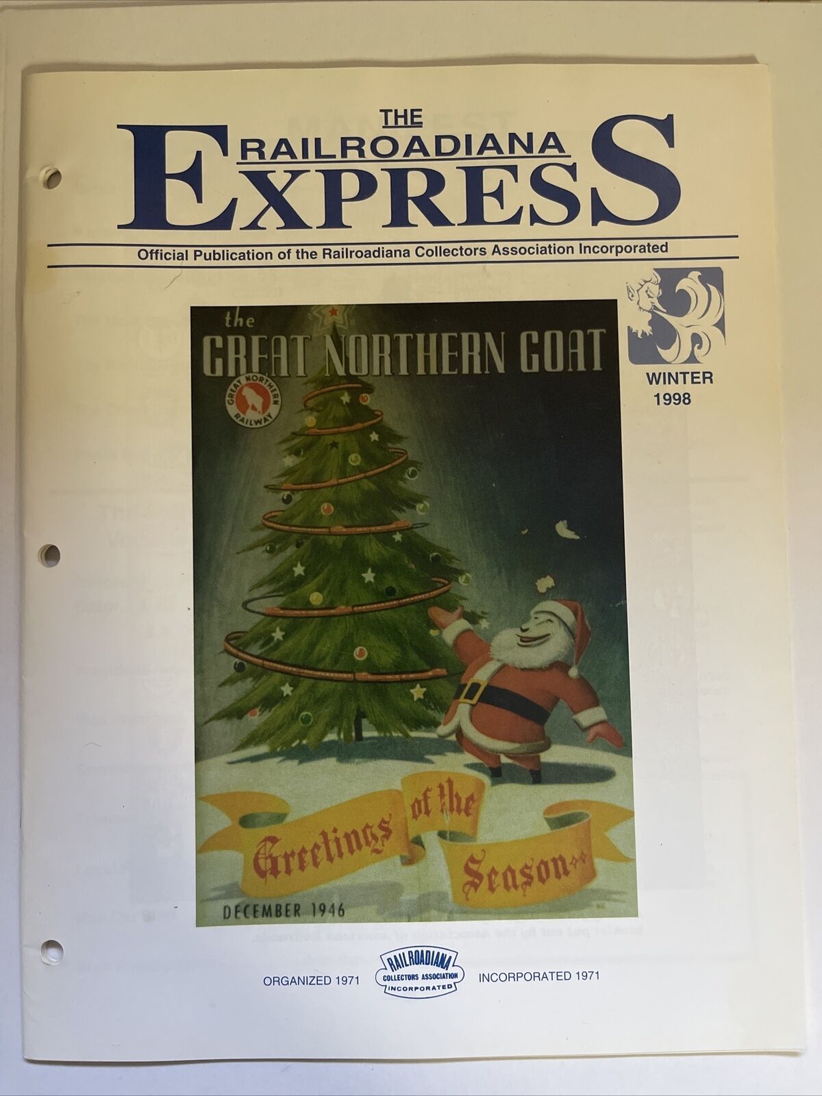 The Railroadiana Express Winter 1998 Official Publication 31 pg glossy Magazine