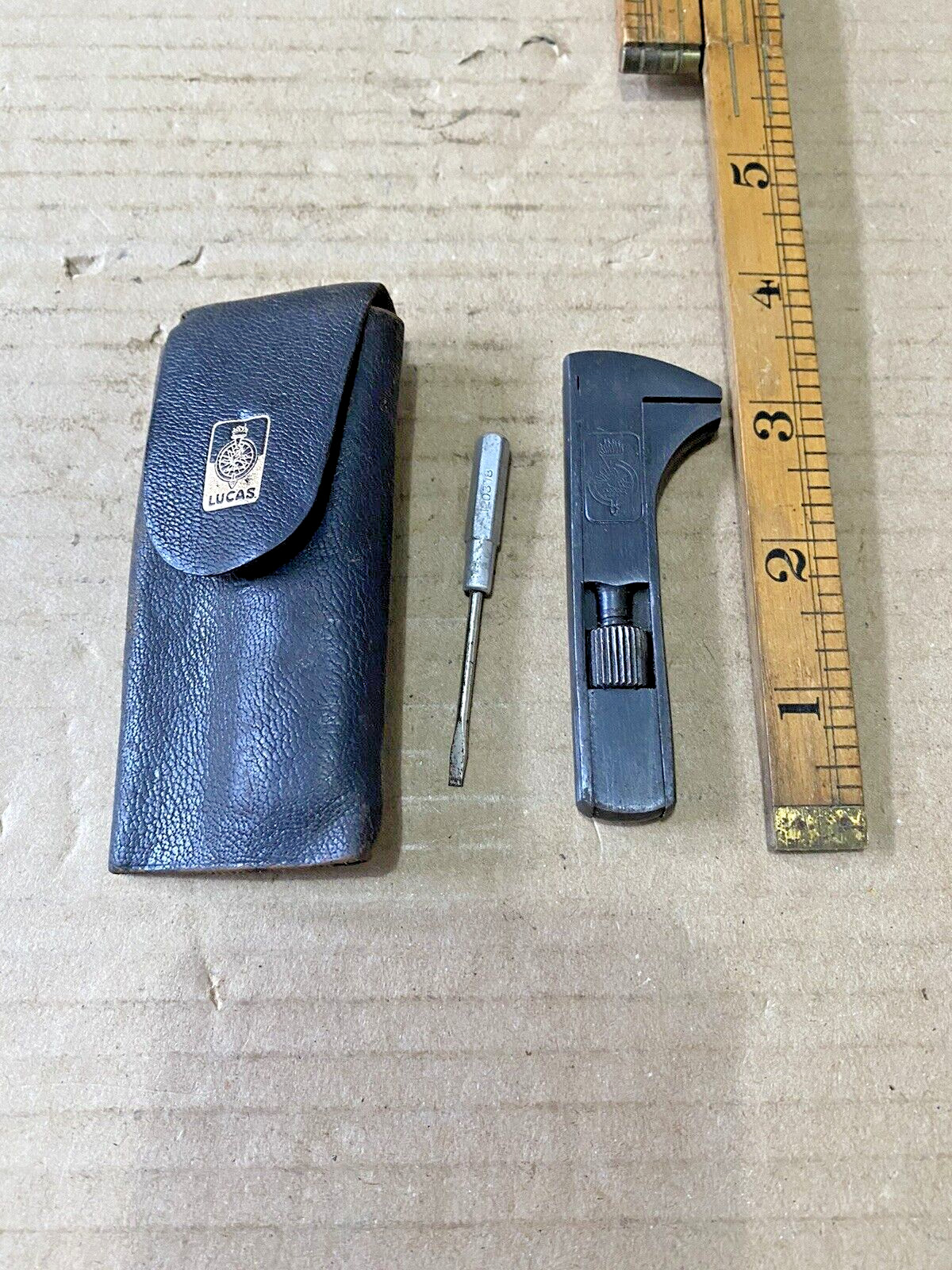 Vintage Joseph Lucas Girder Minor No.90 Adjustable Wrench & S/driver Pocket Case