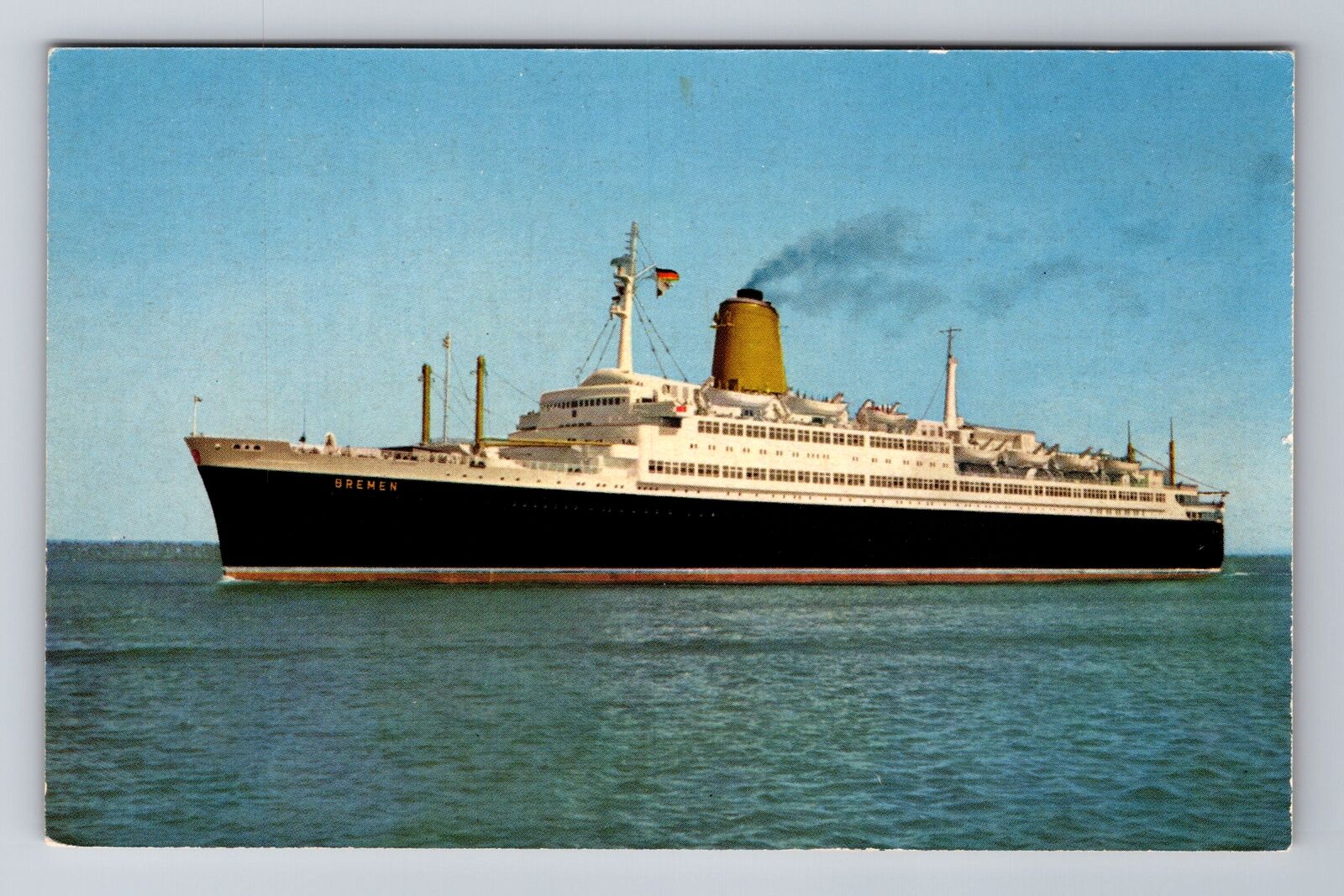 TS Bremen 32335 GRT, Ship, Transportation, Antique, Vintage Souvenir Postcard