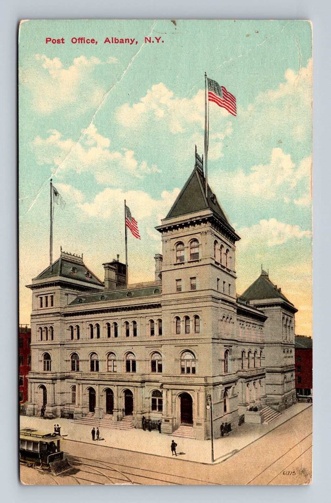 Albany NY-New York, United States Post Office, Antique Vintage c1912 Postcard