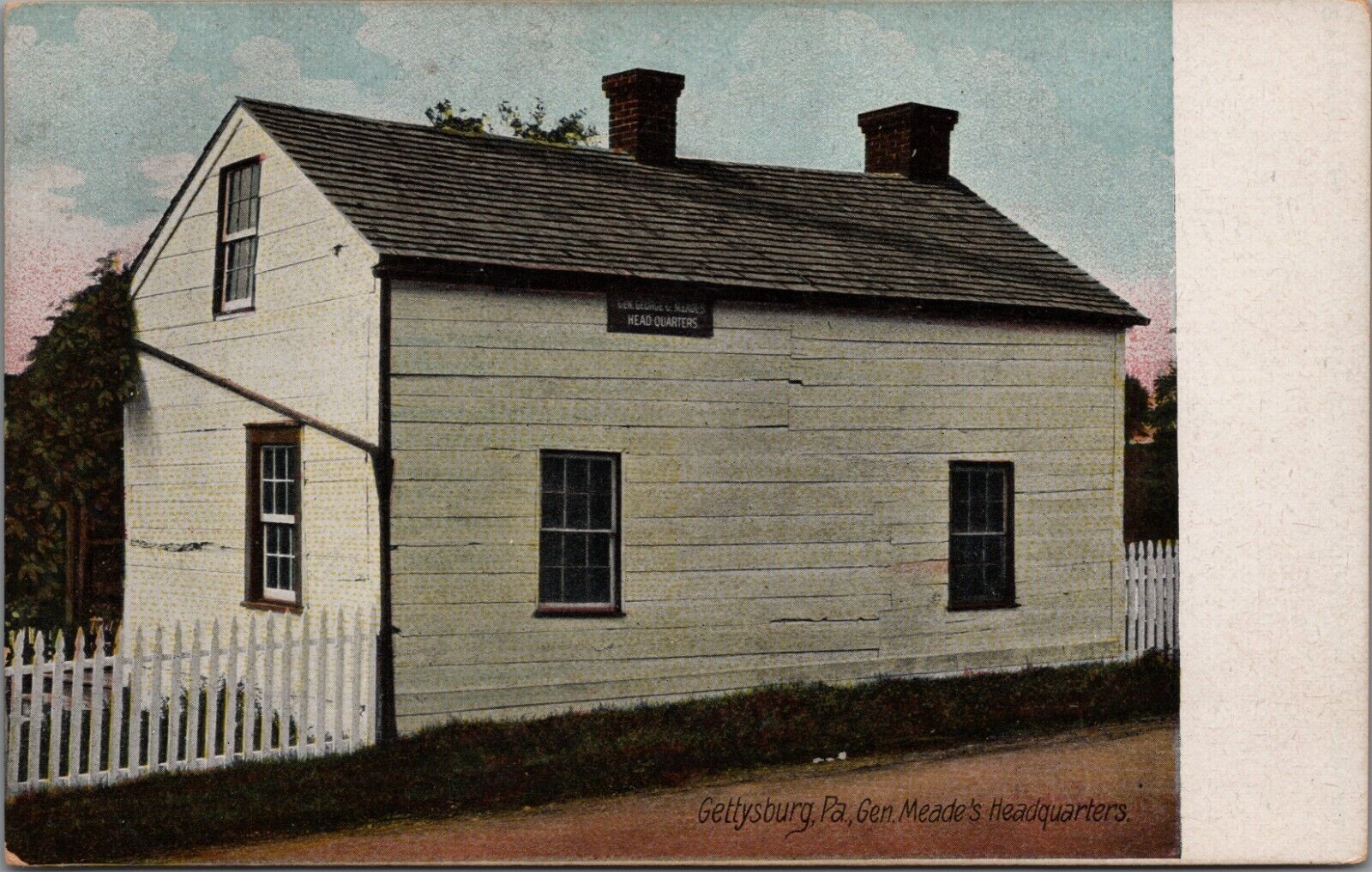 c1910 Postcard General Meade's Headquarters Gettysburg PA Hugh Leighton Germany