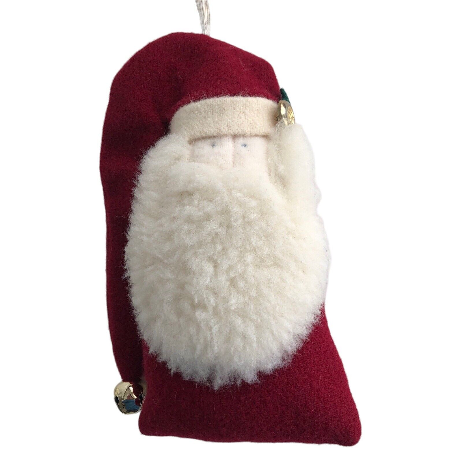 Woof and Poof Christmas Santa Door Hanger Jingle Bell Plush Throw Pillow 1999
