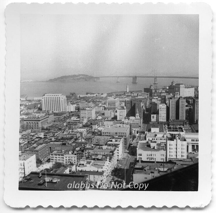Orig 1940\'s-50s Photo - View Overlooking San Francisco Toward Bay Bridge CA