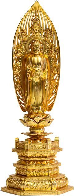 Japanese Buddhist Statue Amida Nyorai Amitabha Tathagat H24.5cm/H9.6In