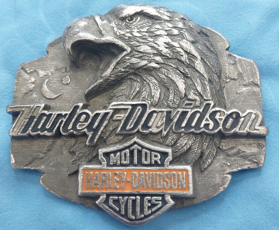 Harley Davidson Belt Buckle Screaming Eagle Harmony Design 1992 Siskiyou Pewter