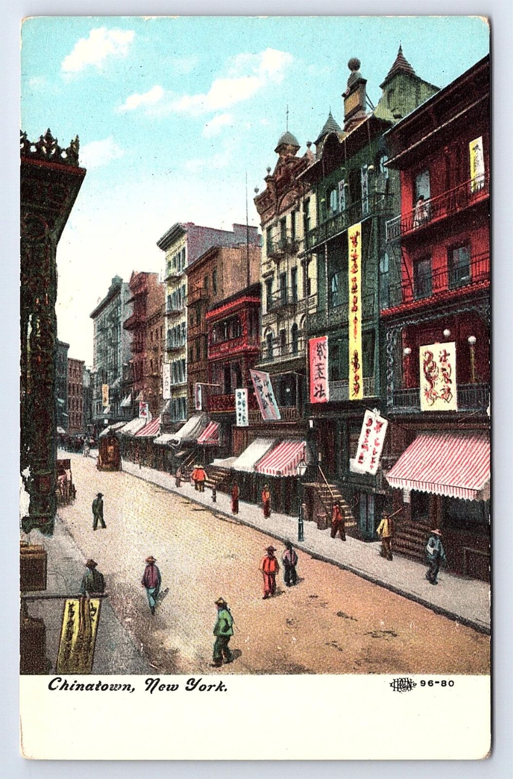 Postcard Chinatown New York City Store Fronts Street View