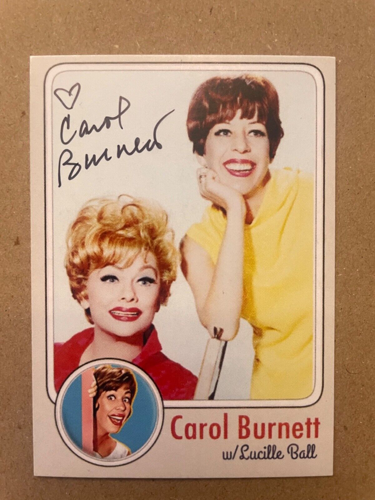 CAROL BURNETT autograph THE CAROL BURNETT SHOW Lucille Ball custom card signed