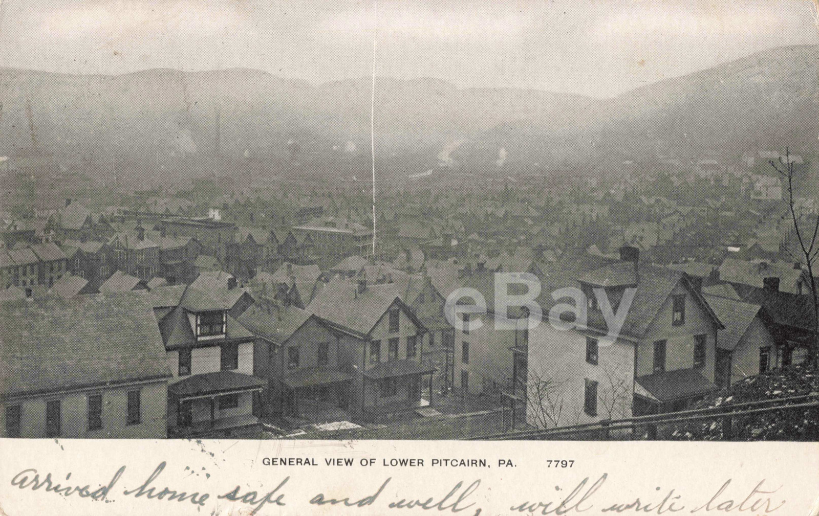 General View of Lower Pitcairn, Pennsylvania PA - 1907 Vintage Postcard