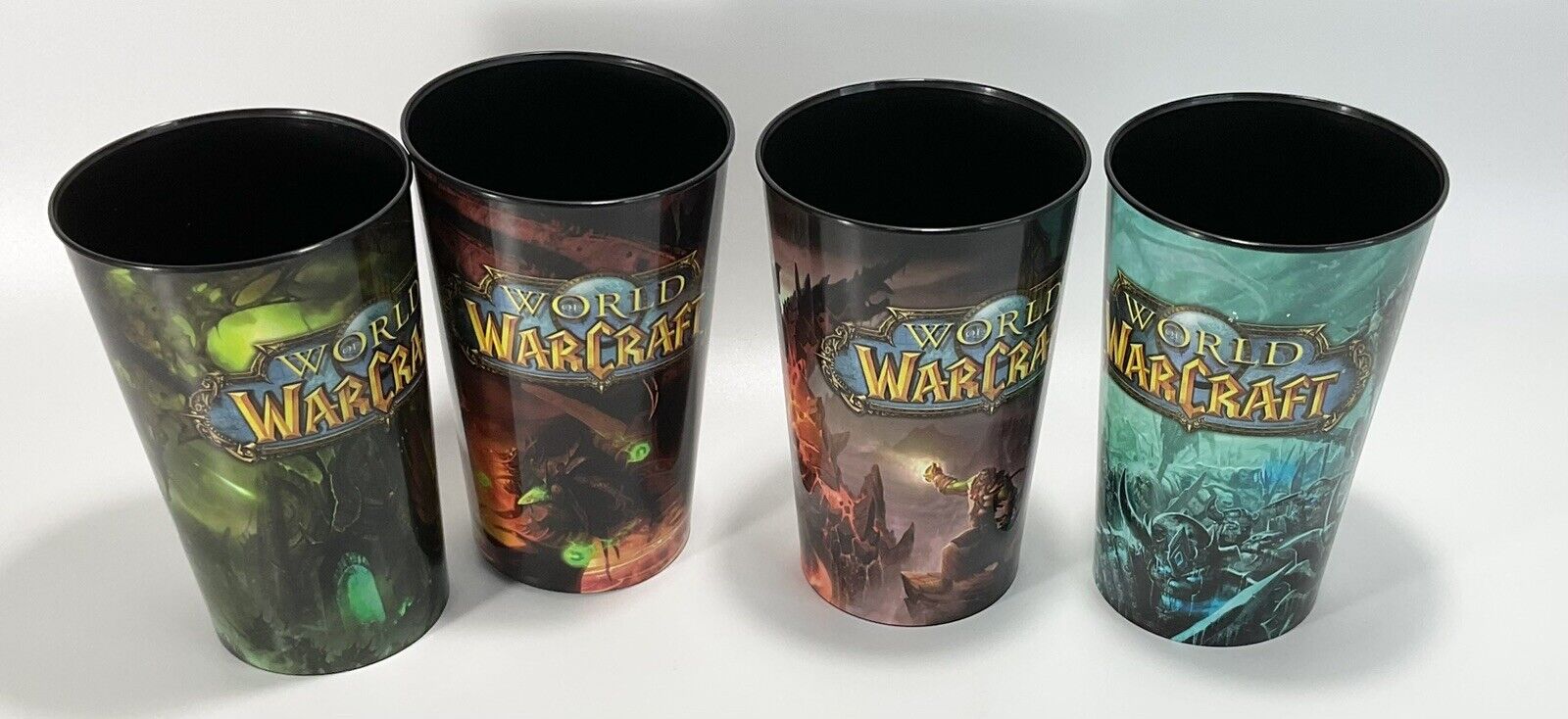 Complete Set 4 World Of Warcraft War Craft AM PM 32 Oz Cups WOW Limited Ed