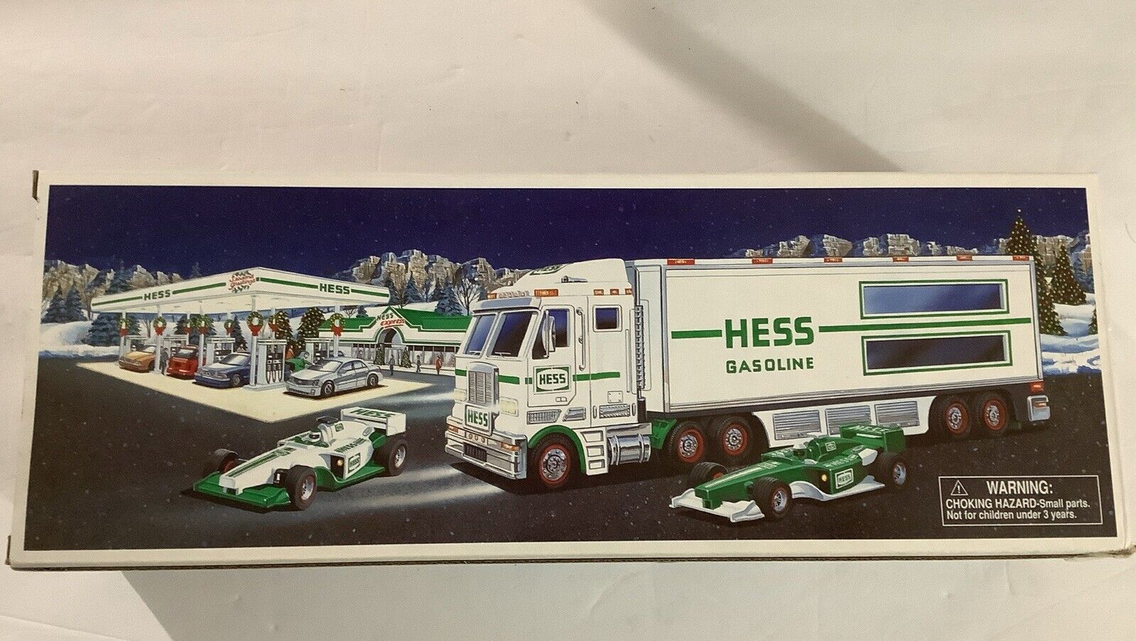 2003 Hess Toy Truck And Indy Racecars With Head And Tail Lights NEW Open Box