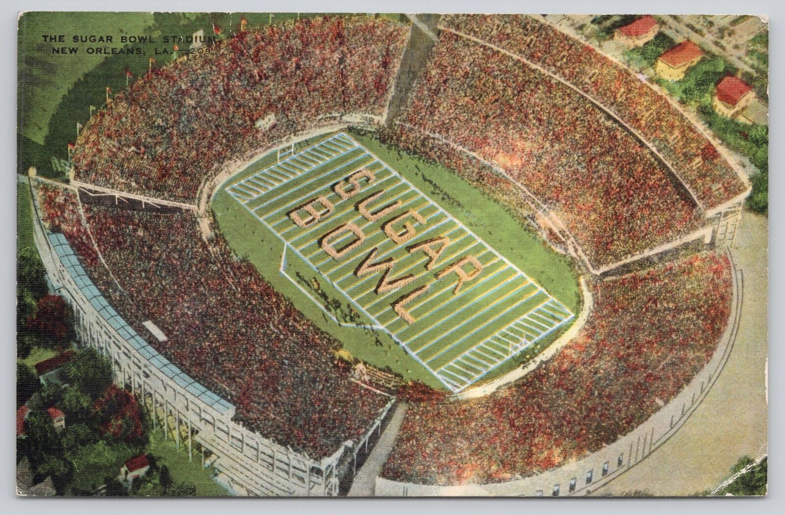 Postcard The Sugar Bowl Stadium New Orleans Louisiana Aerial View