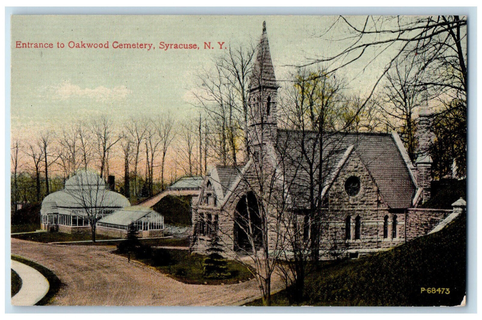 c1910 Entrance to Oakwood Cemetery Syracuse New York NY Antique Postcard