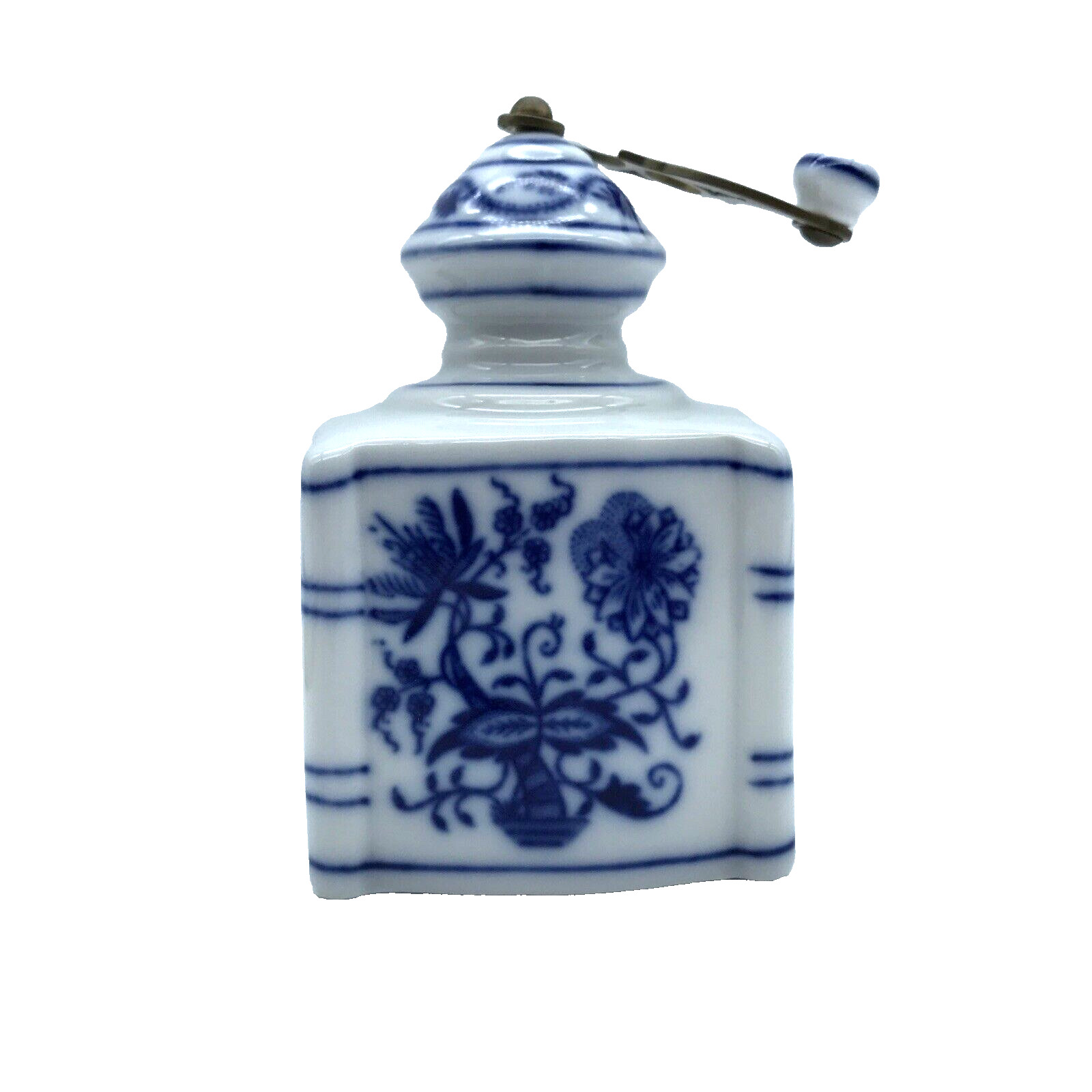 Porcelain Zwiebelmuster  Blue Onion Miniature Grinder Decoration Marked