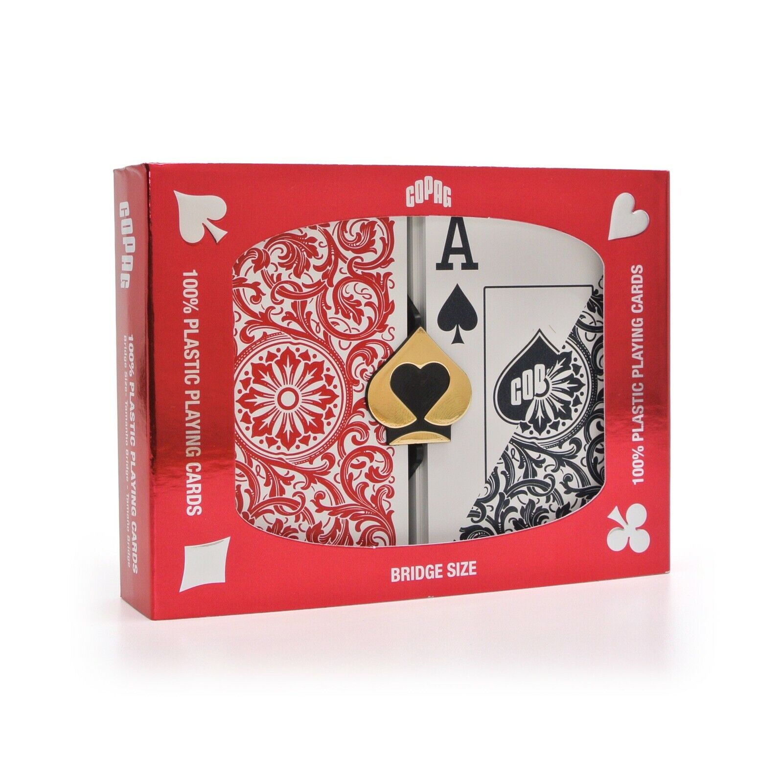 New COPAG 1546 Black Red 100% Plastic Playing Cards Bridge Jumbo FREE CUT 
