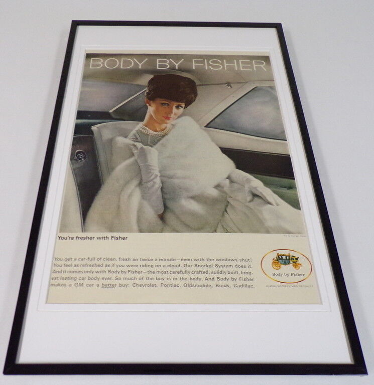 1963 GM Body by Fisher Framed 11x17 ORIGINAL Vintage Advertising Poster