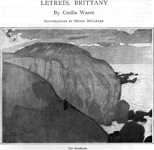 Henry McCarter Brittany LETREIS Breton Fishermen PEASANT COSTUMES Orig. Article