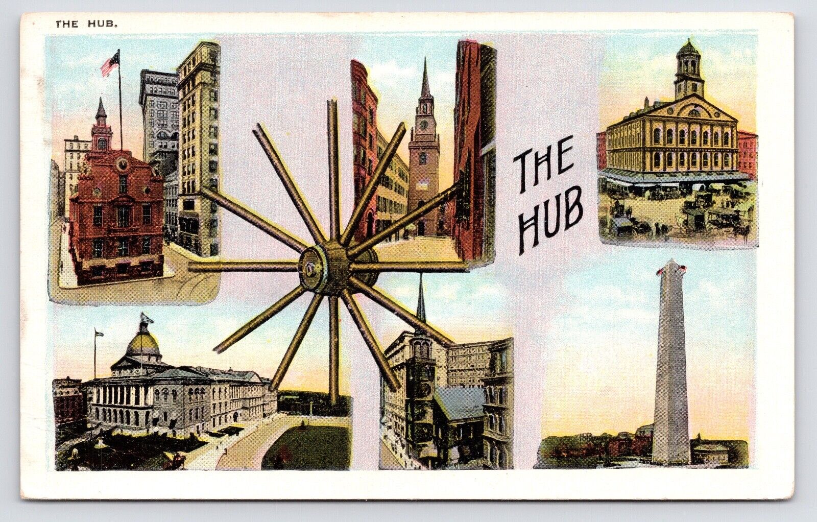 c1920s~The Hub~Multi-View~Landmarks~Boston Massachussetts MA~Vintage Postcard