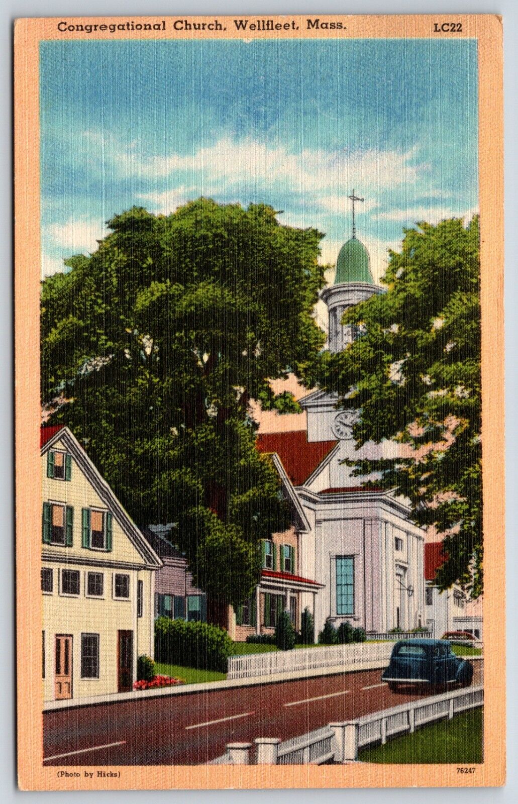 Postcard Congregational Church, Wellfleet, Massachusetts Posted
