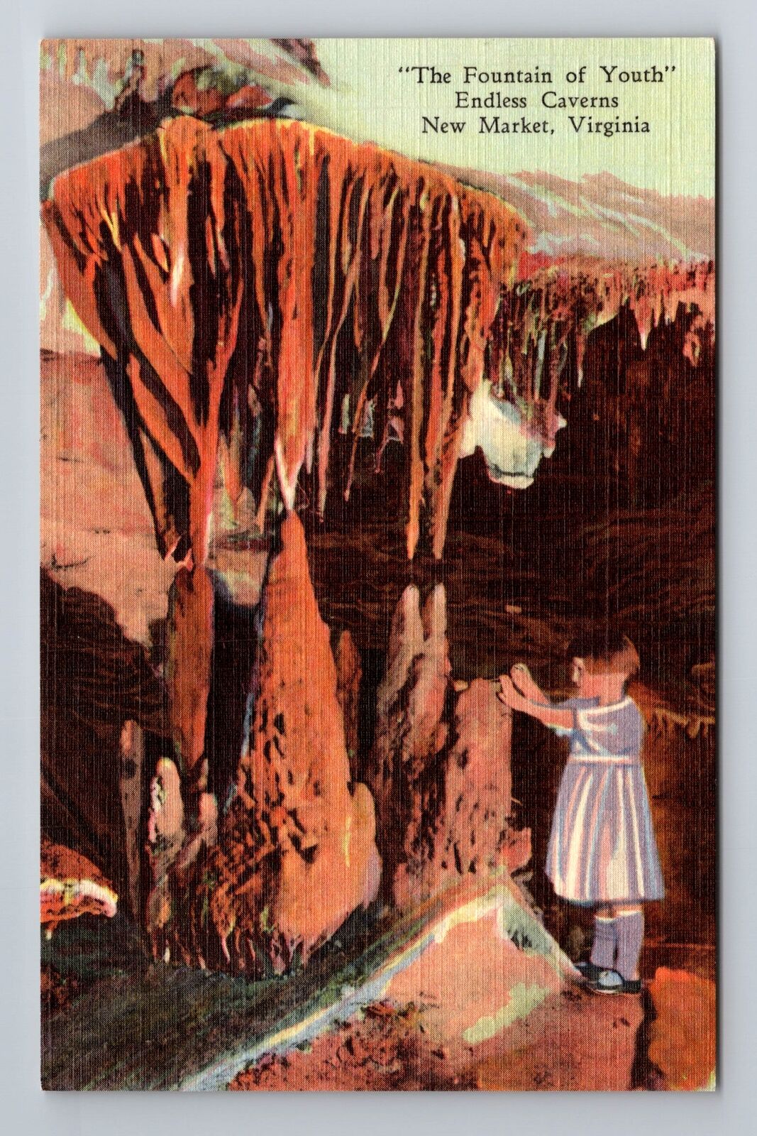 New Market VA-Virginia, Endless Caverns, Antique, Vintage Souvenir Postcard