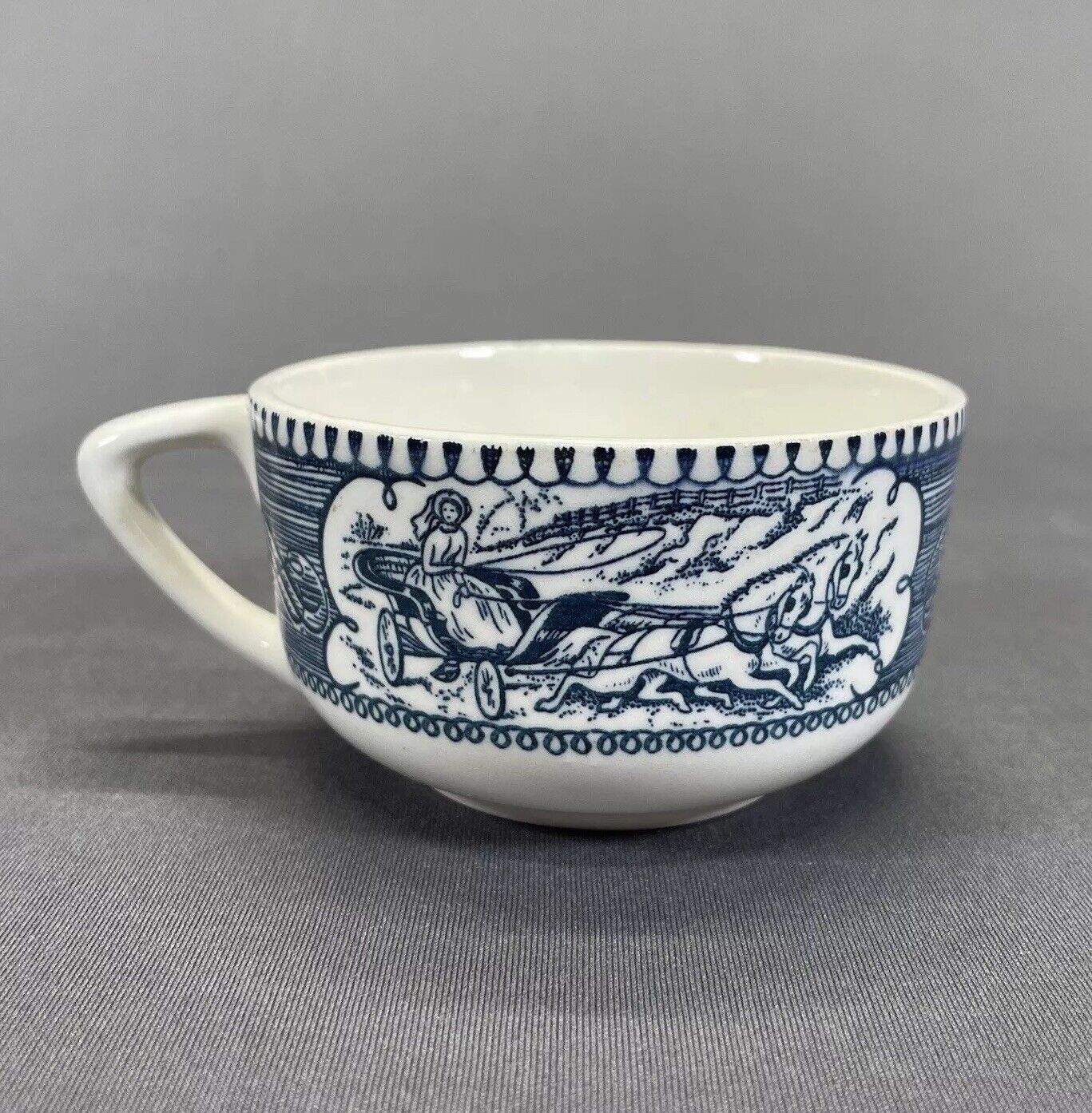 Vintage Royal Currier and Ives Blue & White Coffee Cup Mug Multiple Available