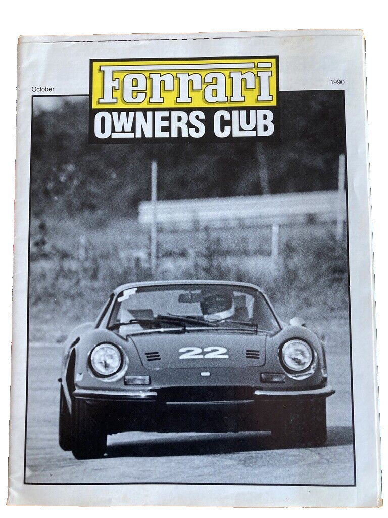 Ferrari Owner\'s Club USA Magazine Bulletin October 1990 246 Dino Vintage History