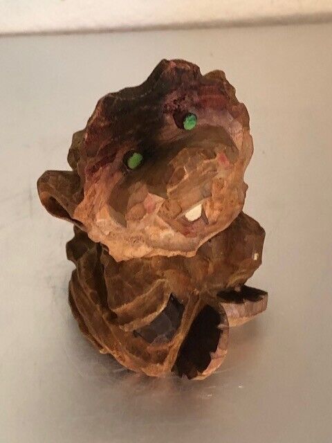 Vintage Hand Carved Wood Troll Gnome Norway 1950\'S