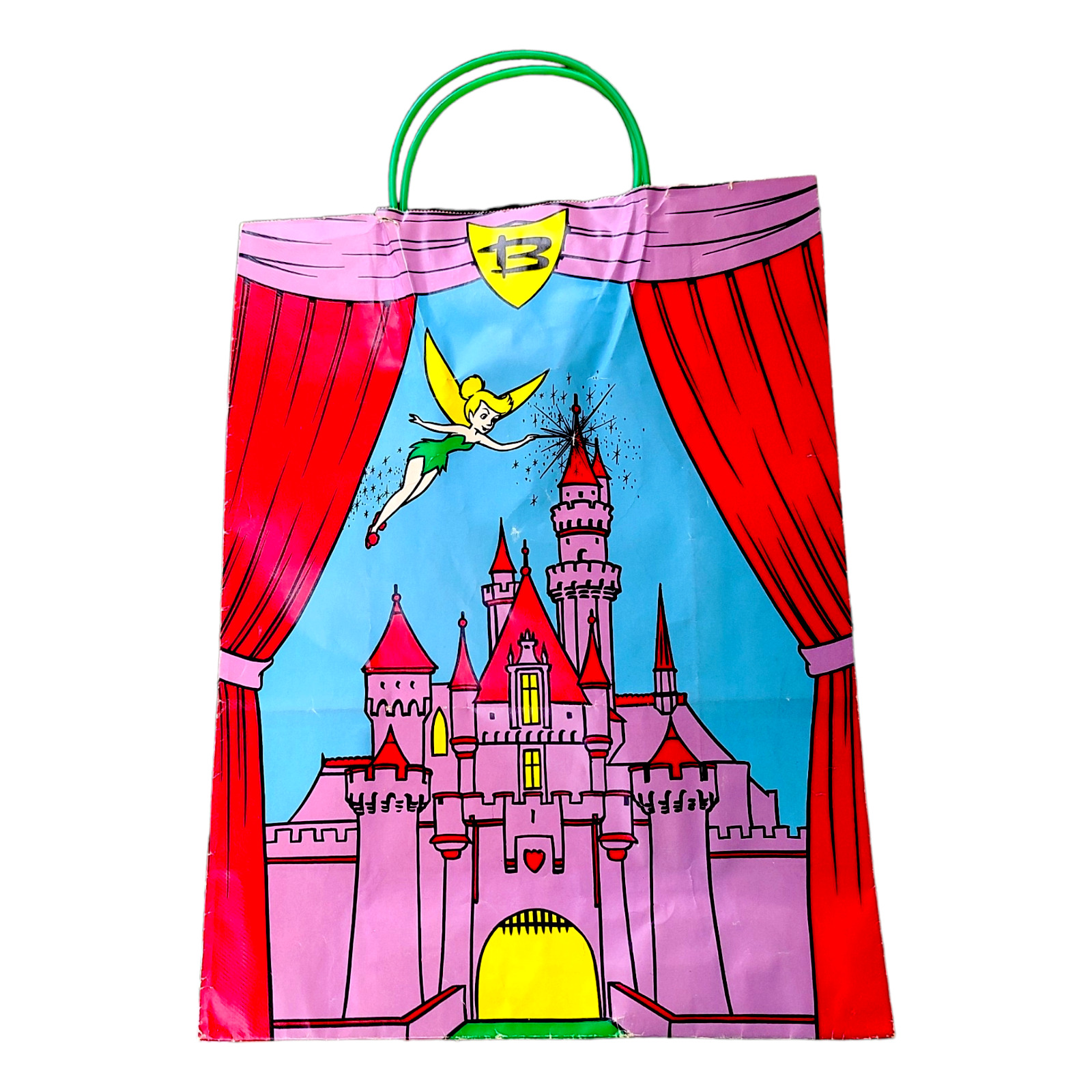 Vintage DISNEY TINKERBELL Castle Bloomingdale\'s Shopping Bag Mickey too