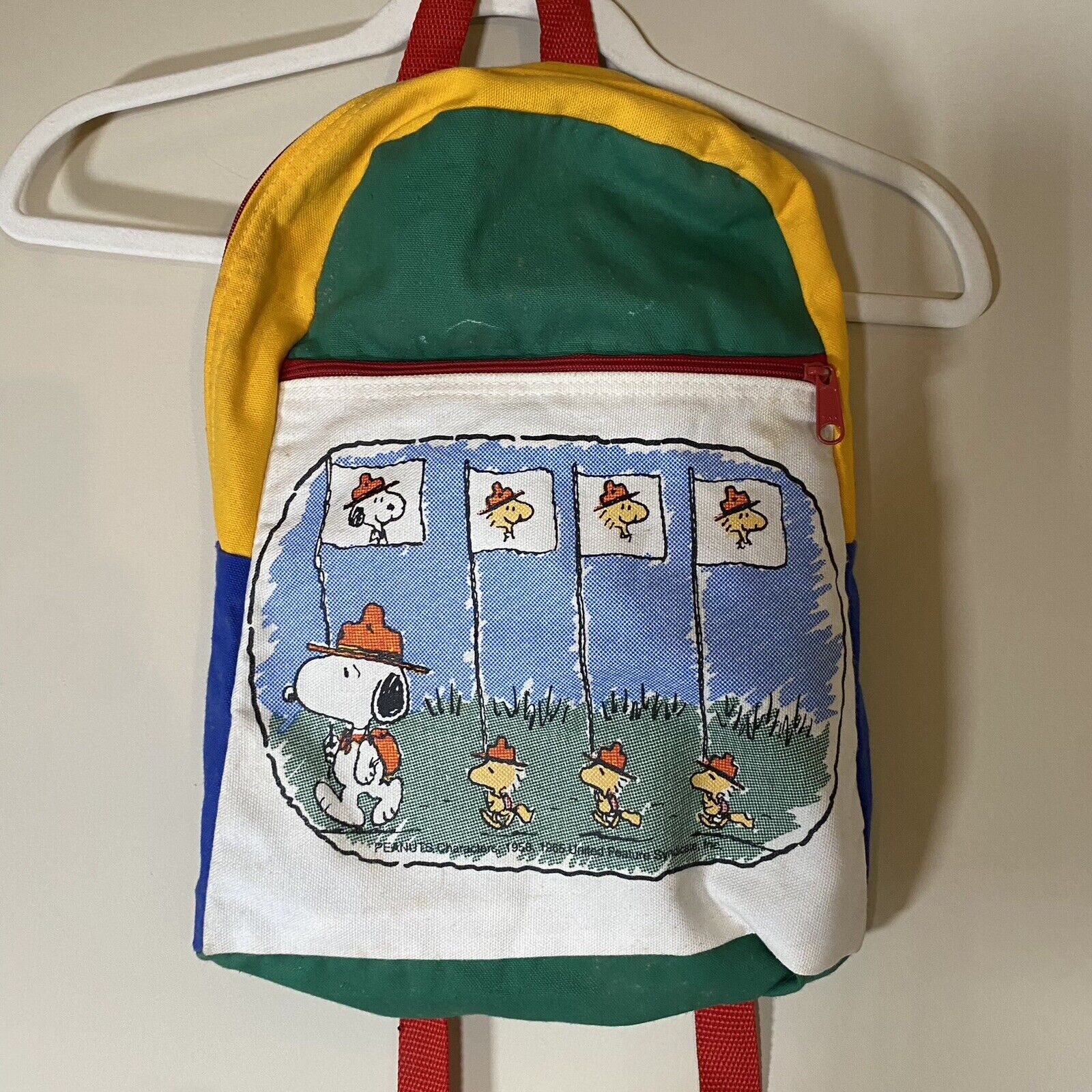 VTG 1980s Snoopy & Woodstock Peanuts Rare Backpack USA