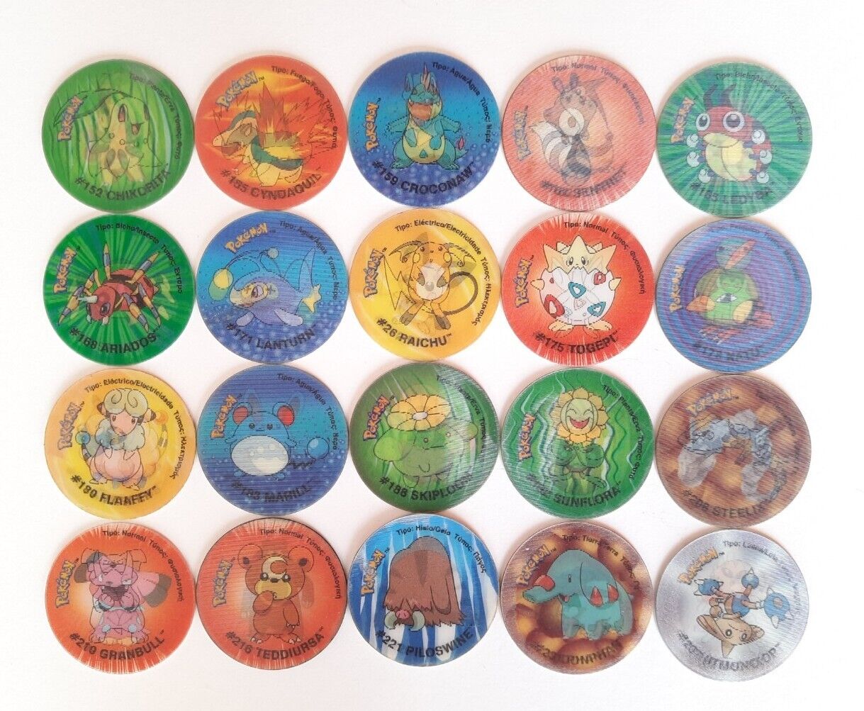Complete Collection Tazos Pokemon Johto Holographic 20/20 From YEAR 2001 VINTAGE