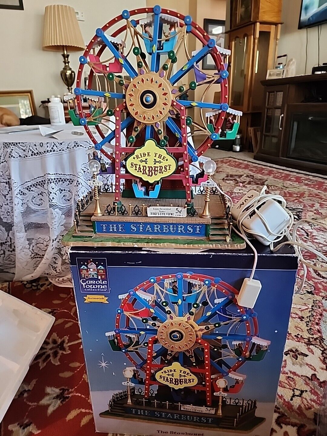 Lemax The Starburst Carole Towne Collection Animated Ferris Wheel WORKING in Box