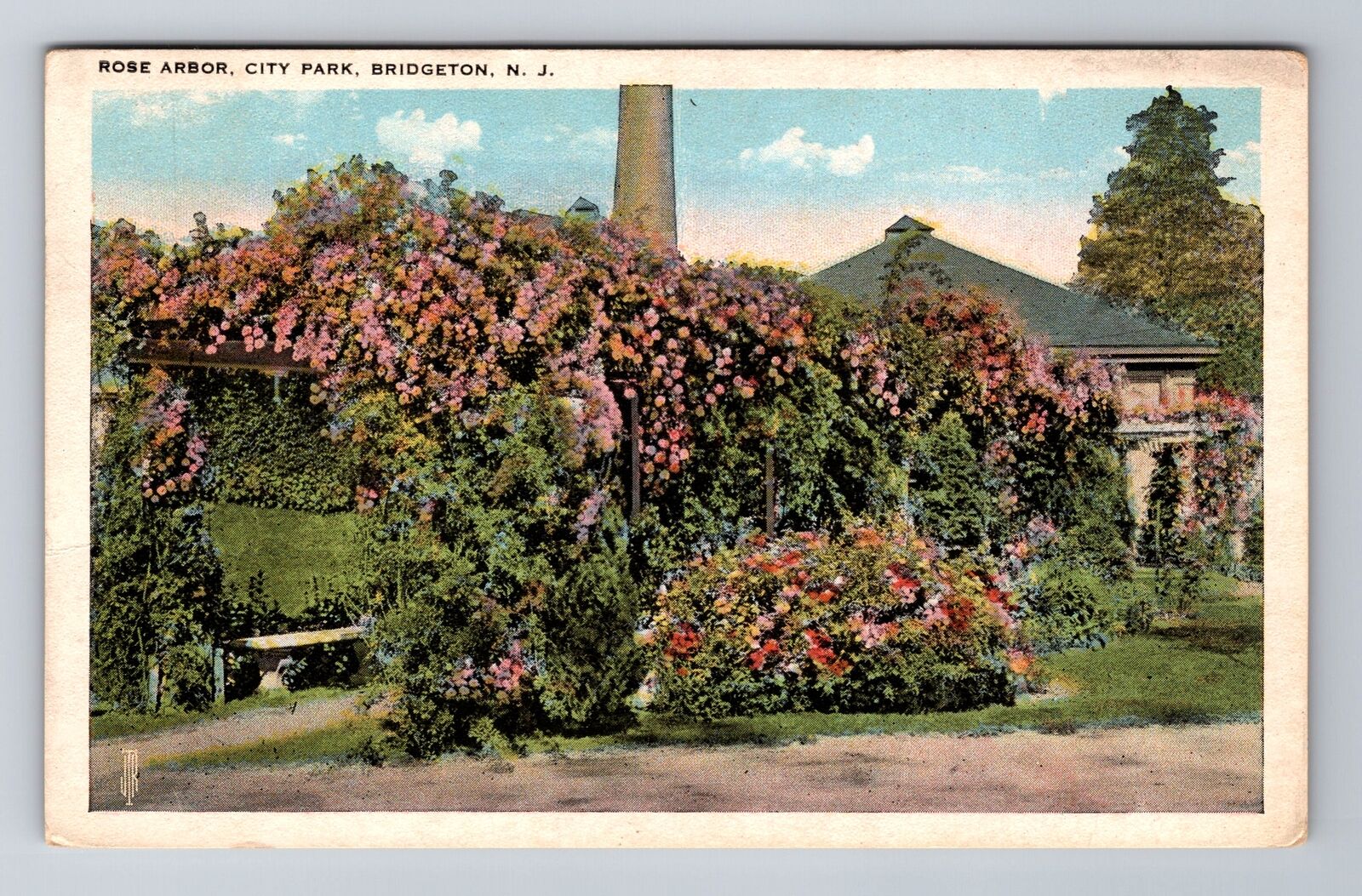 Bridgeton NJ-New Jersey, Rose Arbor In City Park, Antique Vintage c1923 Postcard