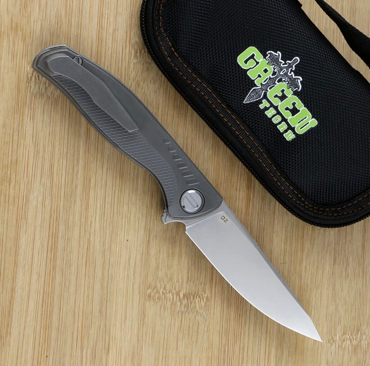 Green thorn F3 CD D2 TC4 titanium handle folding  pocket knife edc new