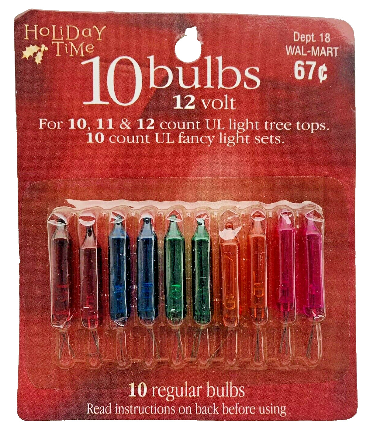 12 volt Christmas Light Bulbs Multicolor Mini for 10 11 12 Ct Tree Topper 10 Pk