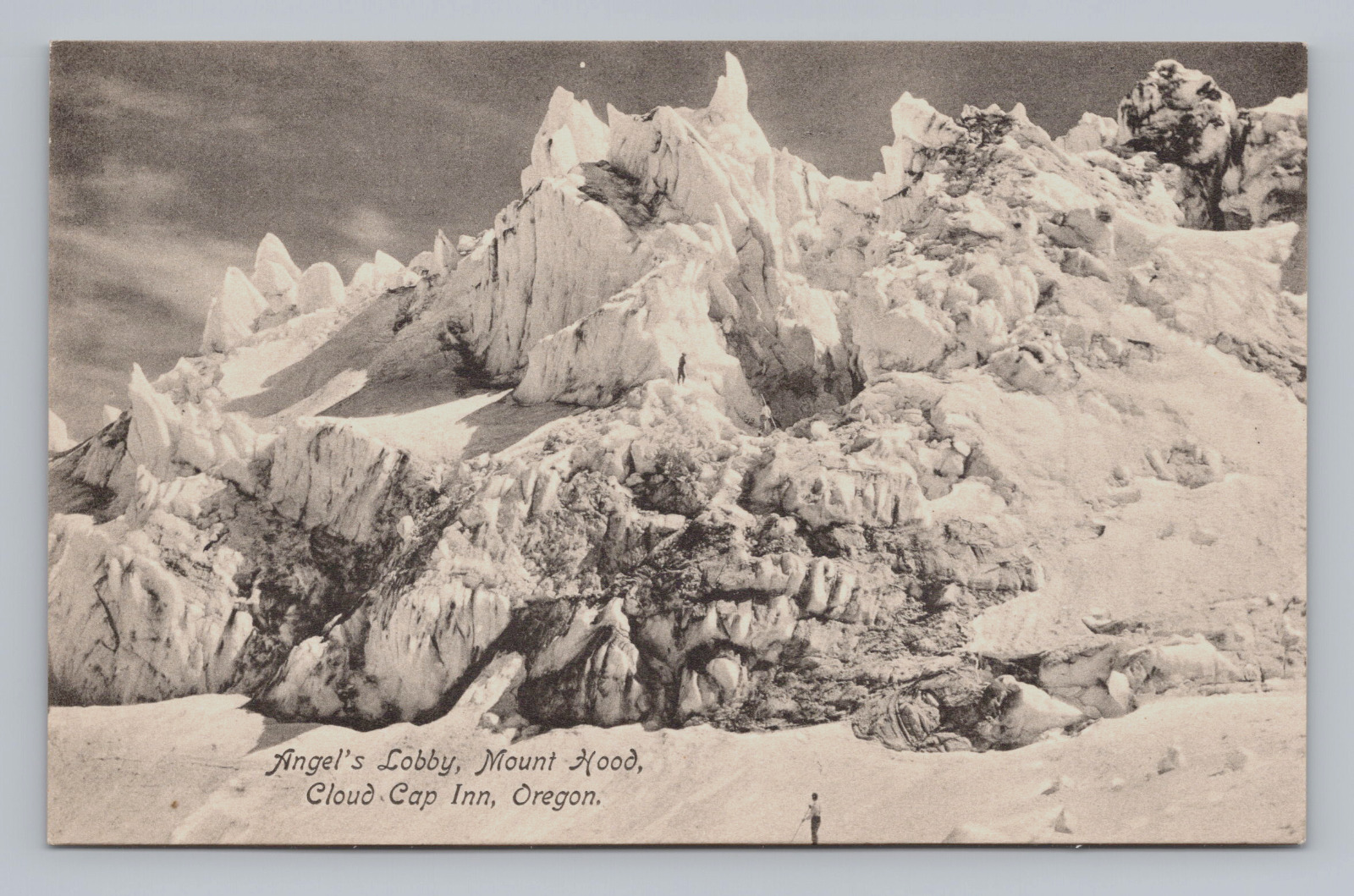 Postcard Angel\'s Lobby Mount Hood Cloud Cap Inn Oregon Unposted People