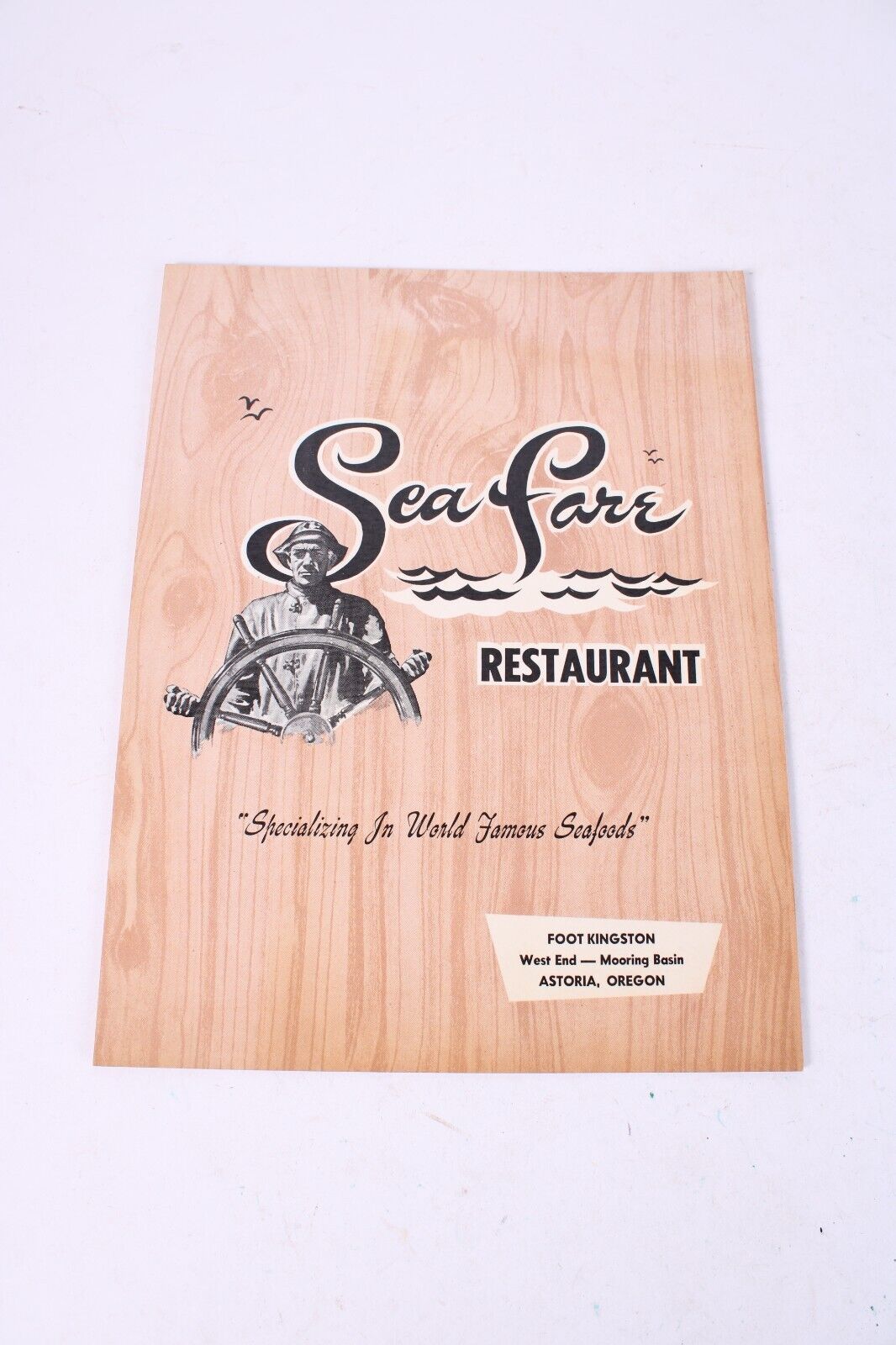 VTG 1960s SeaFare Restaurant Menu Astoria, Oregon