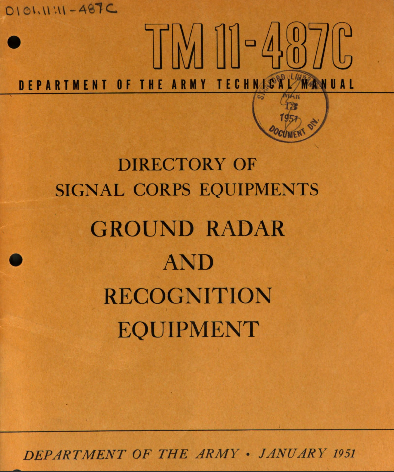 38 Page TM 11-487C GROUND RADAR RECOGNITION EQUIPMENT SCR-584 Manual on Data CD